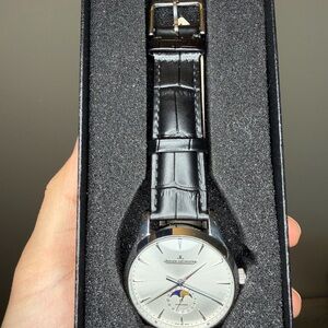 Watch with Black Leather Strap